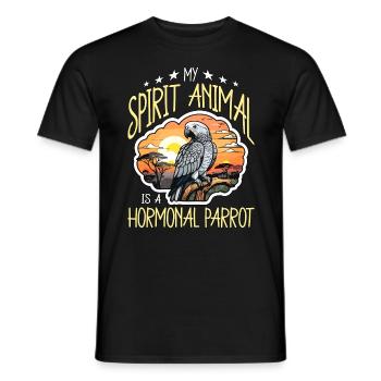 Gris africain mon animal est un amoureux des oiseaux perroquets - T-shirt homme - noir - Devant - AI Model Male 178 light (178cm)