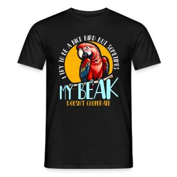Ara Oiseau J’essaie D’être Un Oiseau Gentil Mais Ornithologie - T-shirt homme - noir - Devant - AI Model Male 178 light (178cm)