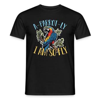 Macaw Bird A-Parrot-Ly I Am So Fly Ornithologist - Männer T-Shirt - Schwarz - Vorne - AI Model Male 178 light (178cm)