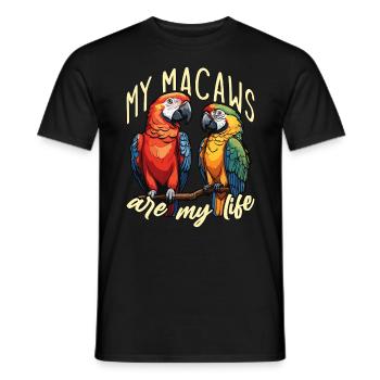 Ara oiseau mes aras sont ma vie perroquet propriétaire - T-shirt homme - noir - Devant - AI Model Male 178 light (178cm)