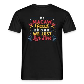 Mon perroquet ara est en charge perroquet ornithologue - T-shirt homme - noir - Devant - AI Model Male 178 light (178cm)