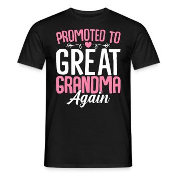 Promoted to Great Grandma Again Pregnancy - Men's T-Shirt - black - Front - AI Model Male 178 light (178cm)