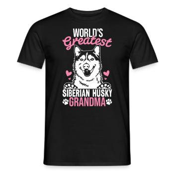 Dog Grandma Funny Siberian Husky Pawma Fur Dog - Men's T-Shirt - black - Front - AI Model Male 178 light (178cm)