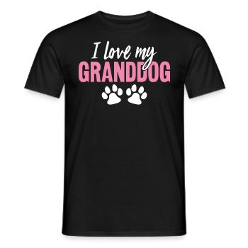 Ich liebe meinen Enkelhund Lustiger Hund Oma Pelz Hündchen - Männer T-Shirt - Schwarz - Vorne - AI Model Male 178 light (178cm)