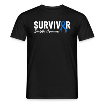 Diabetes Survivor Blue Ribbon Nutzlose Bauchspeicheldrüse - Männer T-Shirt - Schwarz - Vorne - AI Model Male 178 light (178cm)