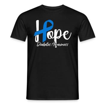Funny Diabetic Useless Pancreas Blue Ribbon T1D - Men's T-Shirt - black - Front - AI Model Male 178 light (178cm)