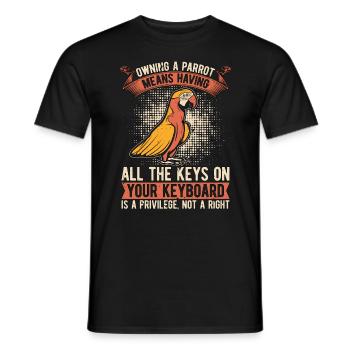 Owning A Parrot Means Ornithologist Parrot Lover - Men's T-Shirt - black - Front - AI Model Male 178 light (178cm)