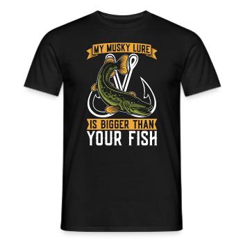 Musky Fishing My Musky Lure Is Bigger Fishing Rod - Men's T-Shirt - black - Front - AI Model Male 178 light (178cm)