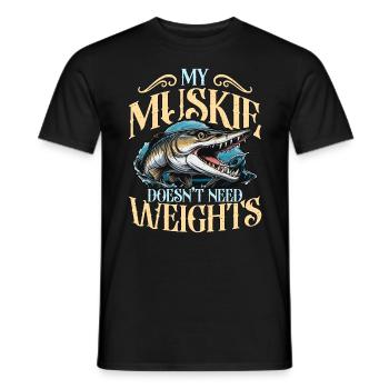 Muskie Fishing My Muskie Doesn't Need Fishing Rod - Männer T-Shirt - Schwarz - Vorne - AI Model Male 178 light (178cm)
