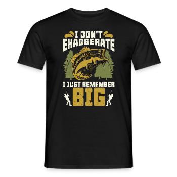 Bass Fishing I Don't Exaggerate I Just Fly Fishing - Men's T-Shirt - black - Front - AI Model Male 178 light (178cm)