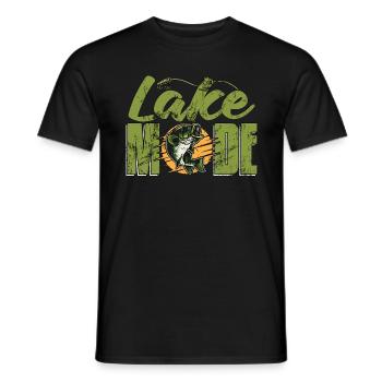 Bass Fishing Lake Mode Pêche à la mouche Bass Fisherman - T-shirt homme - noir - Devant - AI Model Male 178 light (178cm)