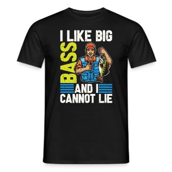 Bass Fishing I Like Big Bass And I Fishing Lover - Men's T-Shirt - black - Front - AI Model Male 178 light (178cm)