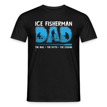 Ice Fisherman Dad The Idol The Myth Ice Angler - Men's T-Shirt - black - Front - AI Model Male 178 light (178cm)