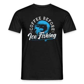 Ice Fisherman Coffee Loves Fishing Coffee Lover - Men's T-Shirt - black - Front - AI Model Male 178 light (178cm)