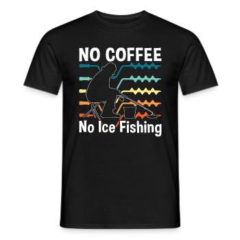 Pêcheur sur glace, Pas de café, Pas de pêcheurs, Amateur de café - T-shirt homme - noir - Devant - AI Model Male 178 light (178cm)