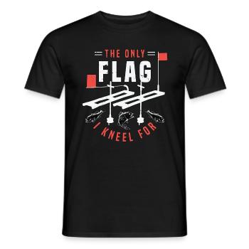 Pêche sur glace Le seul drapeau pour lequel je m’agenouille pour pêcheur - T-shirt homme - noir - Devant - AI Model Male 178 light (178cm)
