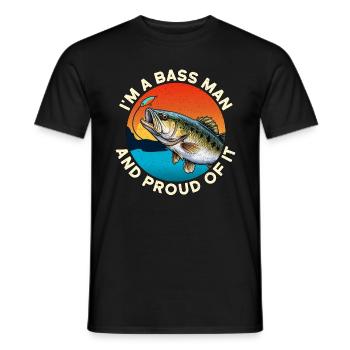 Pêche à l’achigan Je suis un homme de bar et fier du pêcheur - T-shirt homme - noir - Devant - AI Model Male 178 light (178cm)