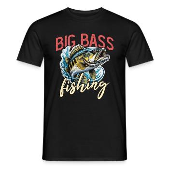 Big Bass Fishing Tournoi Amoureux Bass Pêcheur - T-shirt homme - noir - Devant - AI Model Male 178 light (178cm)