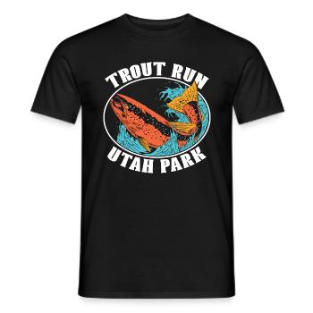 Trout Fishing Trout Run Utah Park Sportfishing - Men's T-Shirt - black - Front - AI Model Male 178 light (178cm)