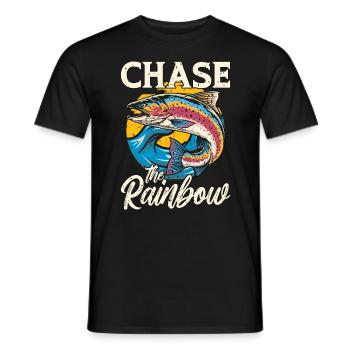 Trout Fishing Chase The Rainbow Fishing Tournament - Men's T-Shirt - black - Front - AI Model Male 178 light (178cm)