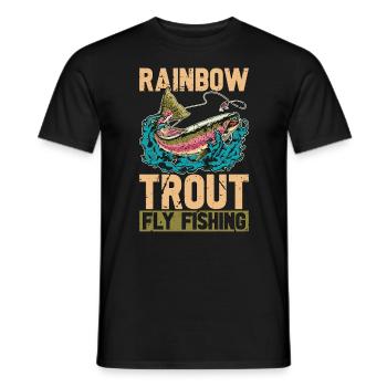 Trout Fishing Rainbow Trout Fly Fishing Tournament - Men's T-Shirt - black - Front - AI Model Male 178 light (178cm)