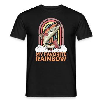 Pêche à la truite Mon pêcheur arc-en-ciel préféré - T-shirt homme - noir - Devant - AI Model Male 178 light (178cm)