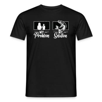 Pêcheur de maskinongé Mon problème Mon pictogramme Maman Papa - T-shirt homme - noir - Devant - AI Model Male 178 light (178cm)