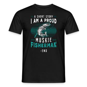 Muskie Fisherman A Short Story I Am Fishing Lover - Männer T-Shirt - Schwarz - Vorne - AI Model Male 178 light (178cm)
