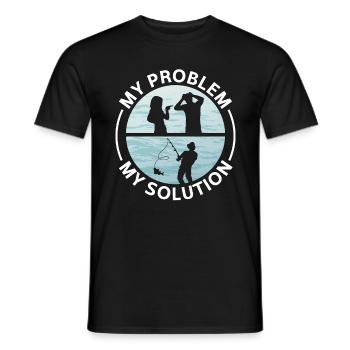 Pêcheur d’achigan Mon problème Mon pictogramme Papa Maman - T-shirt homme - noir - Devant - AI Model Male 178 light (178cm)