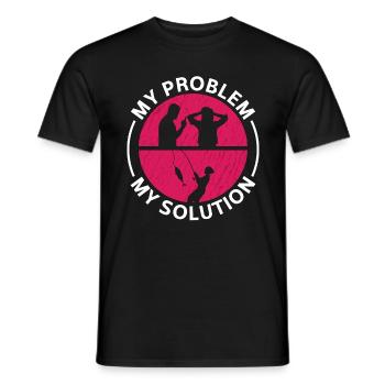 Pêcheur d’achigan Mon problème Mon pictogramme Maman Papa - T-shirt homme - noir - Devant - AI Model Male 178 light (178cm)