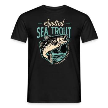 Trout Fishing Spotted Sea Trout Fishing Angler - Men's T-Shirt - black - Front - AI Model Male 178 light (178cm)