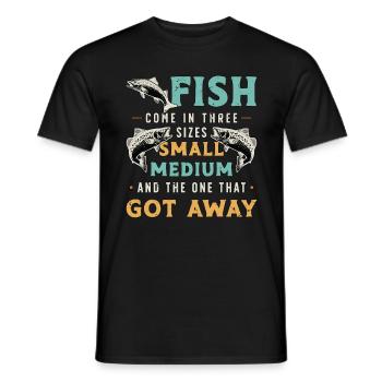 Les poissons de pêche à la truite sont disponibles en trois tailles Pêche à la mouche - T-shirt homme - noir - Devant - AI Model Male 178 light (178cm)
