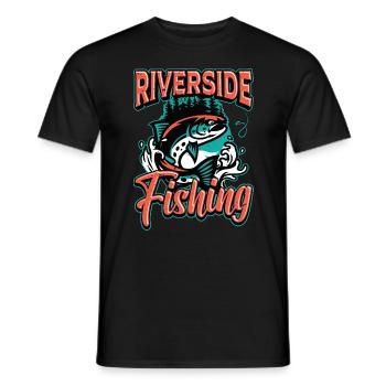 Pêche à la truite Amoureux de la pêche au bord de la rivière Pêcheur - T-shirt homme - noir - Devant - AI Model Male 178 light (178cm)