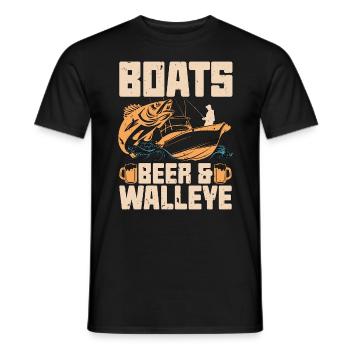 Walleye Fishing Boats Beer & Walleye Fishing Lover - Men's T-Shirt - black - Front - AI Model Male 178 light (178cm)