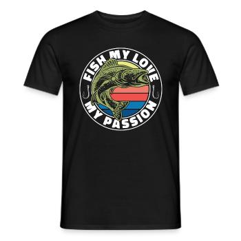 Pêche au doré Poisson Mon amour Ma passion Pêcheur - T-shirt homme - noir - Devant - AI Model Male 178 light (178cm)