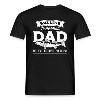 Walleye Fisherman Dad The Idol The Myth Fishermen - Men's T-Shirt - black - Front - AI Model Male 178 light (178cm)