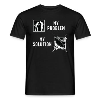 Pêcheur de doré Mon problème Mon pictogramme Papa Maman - T-shirt homme - noir - Devant - AI Model Male 178 light (178cm)