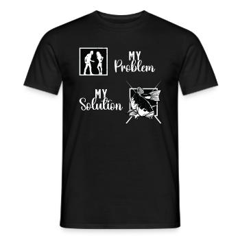 Pêcheur de doré Mon problème Mon pictogramme Maman Papa - T-shirt homme - noir - Devant - AI Model Male 178 light (178cm)