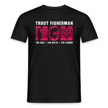 Pêcheur de truite Maman L’idole L’amateur de pêche - T-shirt homme - noir - Devant - AI Model Male 178 light (178cm)