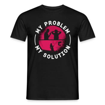 Pêcheur de truites Mon problème Mon pictogramme Maman Papa - T-shirt homme - noir - Devant - AI Model Male 178 light (178cm)