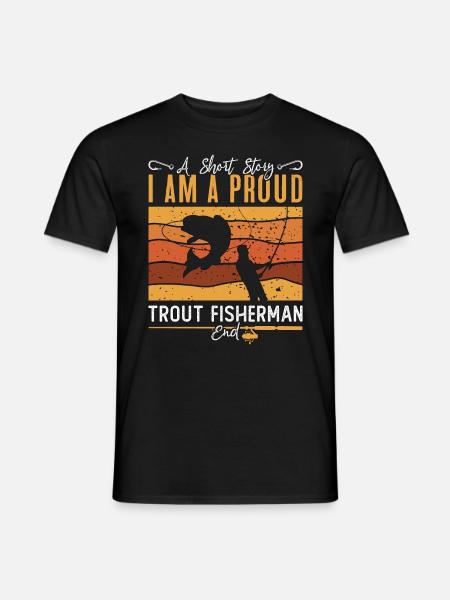 Pêcheur de truite Une histoire courte Je suis amateur de pêche - T-shirt homme - noir