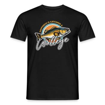 Le bonheur de la pêche au doré est d’attraper une canne à pêche - T-shirt homme - noir - Devant - AI Model Male 178 light (178cm)
