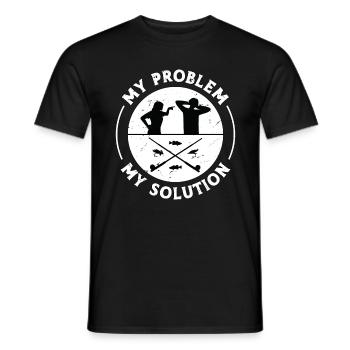 Pêcheur à la mouche Mon problème Mon pictogramme Papa Maman - T-shirt homme - noir - Devant - AI Model Male 178 light (178cm)