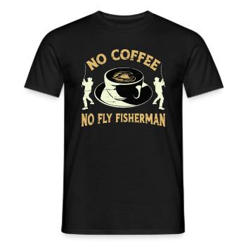Pêcheur à la mouche sans café Canne à pêche amateur de café - T-shirt homme - noir - Devant - AI Model Male 178 light (178cm)