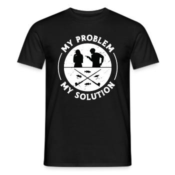Pêcheur à la mouche Mon problème Mon pictogramme Maman Papa - T-shirt homme - noir - Devant - AI Model Male 178 light (178cm)