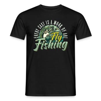 Fly Fishing Every Cast Is A Work Of Sportfishing - Men's T-Shirt - black - Front - AI Model Male 178 light (178cm)