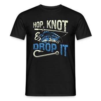 Fly Fishing Hop Knot & Drop Fishing Rod Fisherman - Männer T-Shirt - Schwarz - Vorne - AI Model Male 178 light (178cm)