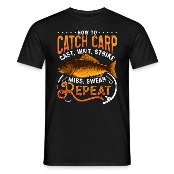 Carp Fishing How To Catch Carp Loves Sport Fishing - Men's T-Shirt - black - Front - AI Model Male 178 light (178cm)