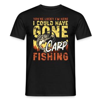 Carp Fishing You're Lucky I'm Here Sport Fishing - Men's T-Shirt - black - Front - AI Model Male 178 light (178cm)