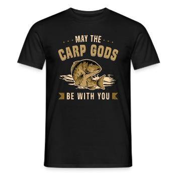 Carp Fishing May The Carp Gods Be With Fishing Rod - Men's T-Shirt - black - Front - AI Model Male 178 light (178cm)